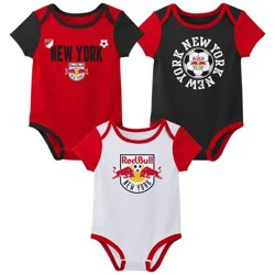 MLS New York Red Bulls Infant Boys' 3pk Bodysuit - 12M