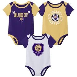 MLS Orlando City SC Infant Boys' 3pk Bodysuit - 0-3M