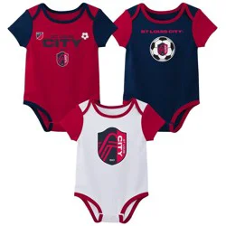 MLS St. Louis City SC Infant Boys' 3pk Bodysuit - 0-3M