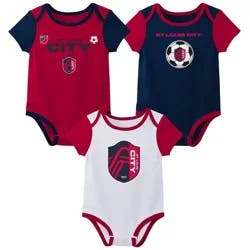 MLS St. Louis City SC Infant Boys' 3pk Bodysuit - 0-3M