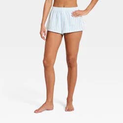 Women's Boxer Pajama Shorts 2.5"- Wild Fable™ Blue Striped L