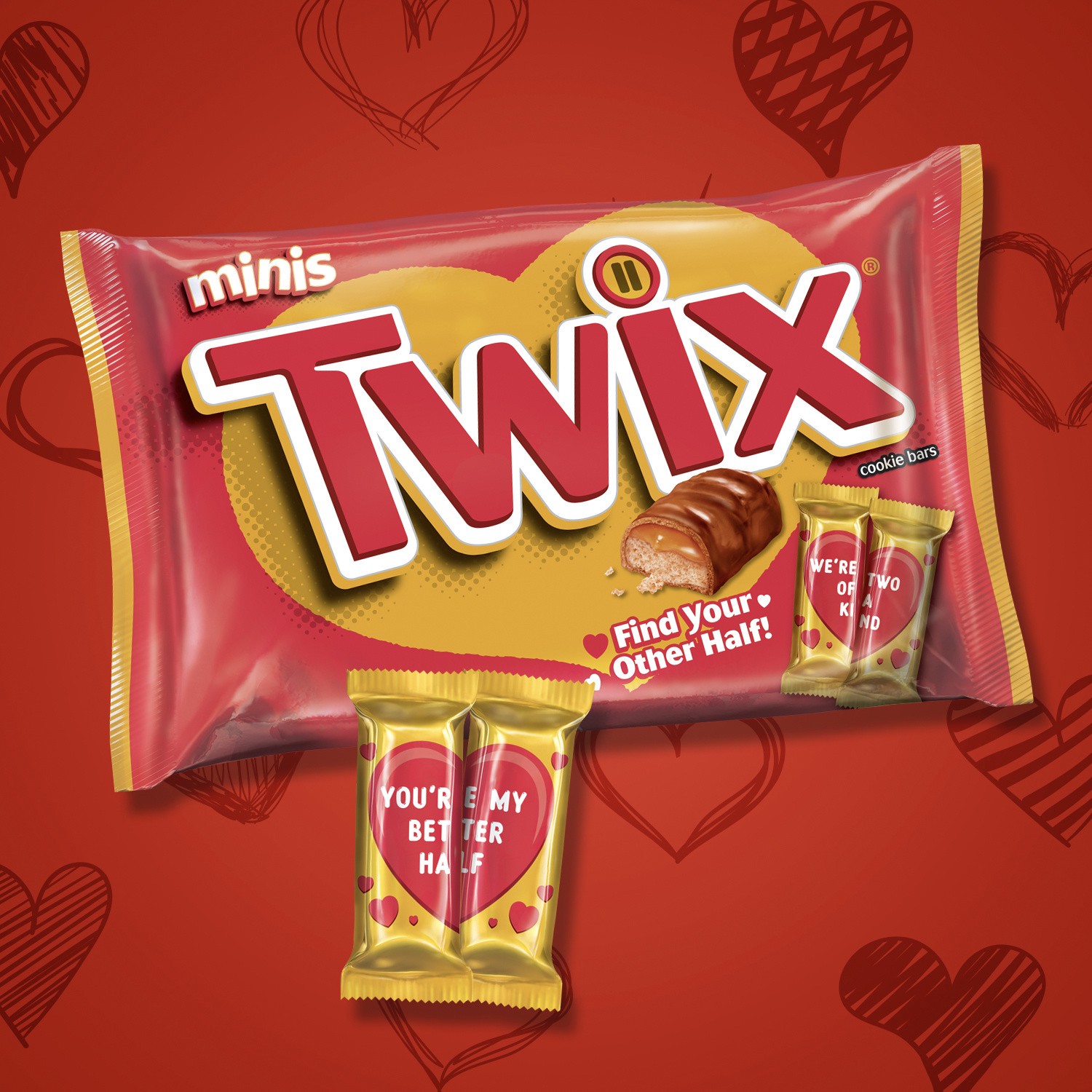slide 7 of 8, TWIX Mates Chocolate Valentine's Day Chocolate Candy Bars, 10.43 Oz, 10.43 oz