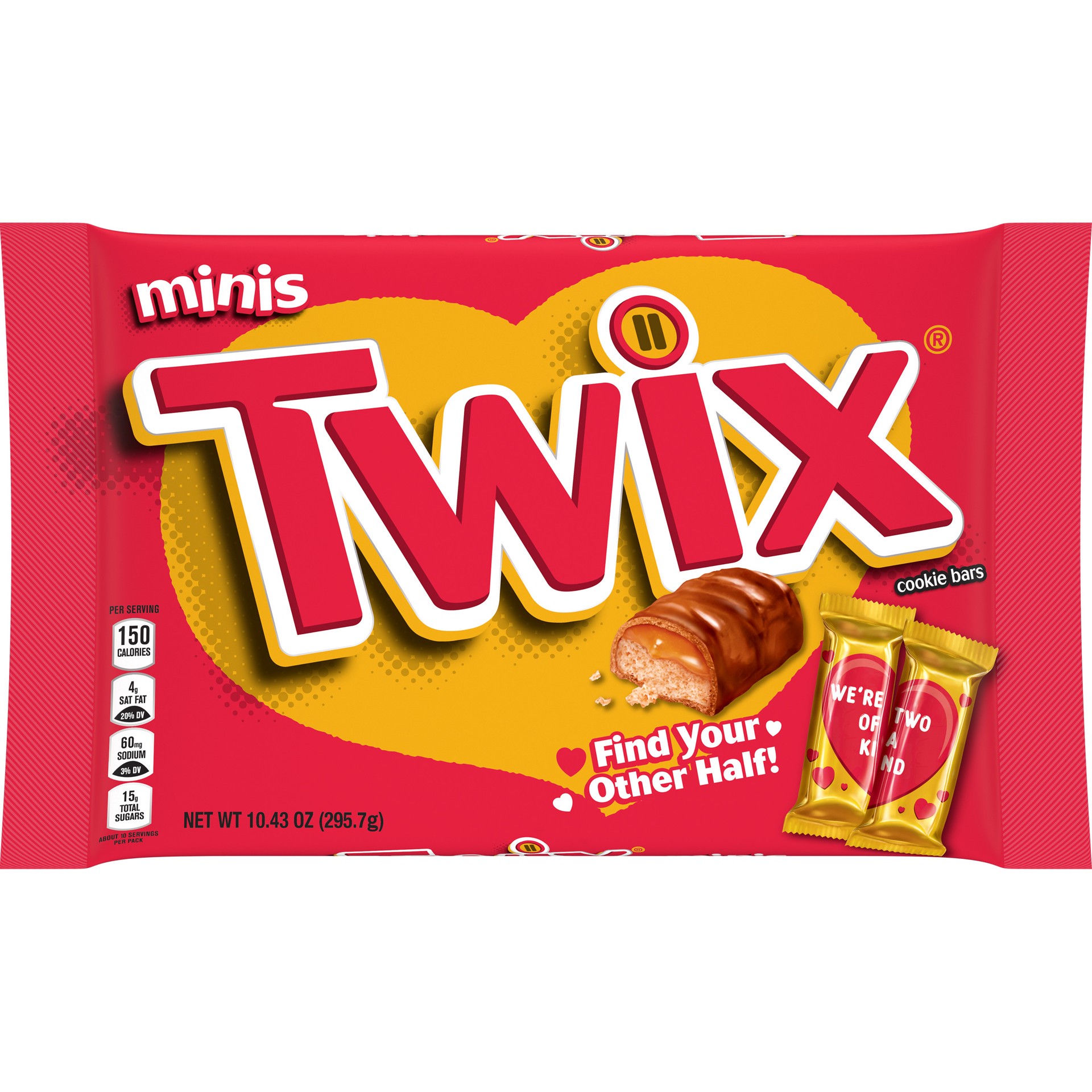 slide 1 of 8, TWIX Mates Chocolate Valentine's Day Chocolate Candy Bars, 10.43 Oz, 10.43 oz