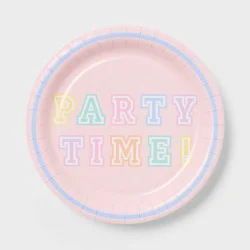 20ct "Party Time" Preppy Birthday Dinner Paper Plates- Spritz™"