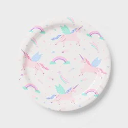 20ct Unicorn Birthday Party Snack Paper Plates - Spritz™