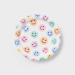 20ct Multicolor Smiles Snack Paper Plates - Spritz™"