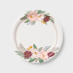 20ct Rose Gold Floral Snack Paper Plates - Spritz™