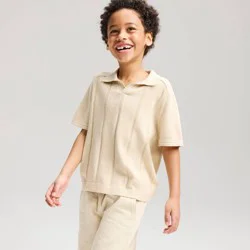 Boys' Short Sleeve Polo Sweater - Cat & Jack™ Tan L
