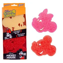 Scrub Daddy Disney Sponges Mickey & Minnie - 2ct: Foam Cleaning Tools, Household Accessories
