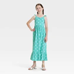 Girls' Polka Dots Maxi Dress - Cat & Jack™ Green XL
