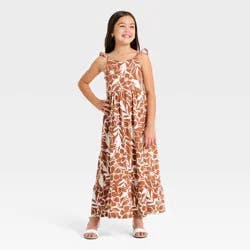 Girls' Floral Maxi Dress - Cat & Jack™ Brown L