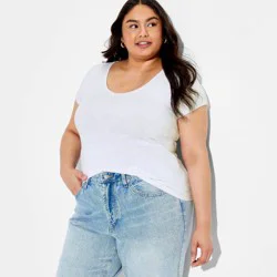 Women's Short Sleeve Long and Lean Scoop Neck T-Shirt - Wild Fable™ Heather Gray XXL