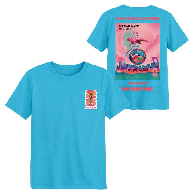 slide 1 of 3, FIFA World Cup Miami Youth Poster T-Shirt - M, 1 ct