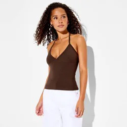 Women's Soft Cotton Halter Top - Wild Fable™ Brown XS