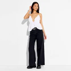 Women's Ruffle Triangle Cup Babydoll Tank Top - Wild Fable™ White XS