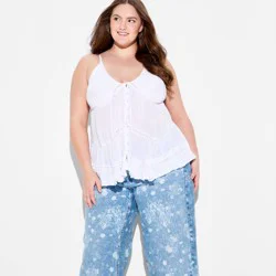 Women's Flyaway Babydoll Tank Top - Wild Fable™ White XXL