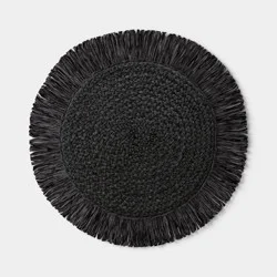 Natural Woven Fringe Placemat Black - Threshold™