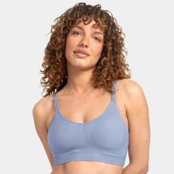 Fruit of the Loom Women's 360° Stretch Seamless Smooth Support Wireless Bra - Country Blue S