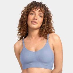Fruit of the Loom Women's 360° Stretch Seamless Smooth Support Wireless Bra - Country Blue 2XL