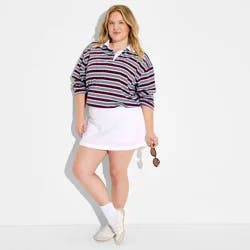 Women's Mini Pull-On Linen Skort - Wild Fable™ White XXL