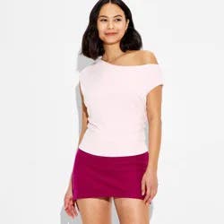 Women's Mini Pull-On Linen Skort - Wild Fable™ Berry Purple XS