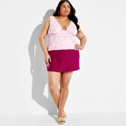 Women's Mini Pull-On Linen Skort - Wild Fable™ Berry Purple XXL