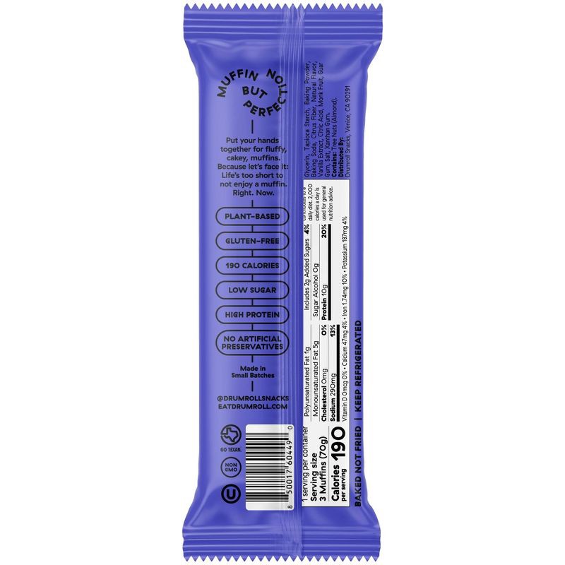 slide 2 of 5, Drumroll Snacks Blueberry Mini Muffins - 2.6oz, 2.6 oz