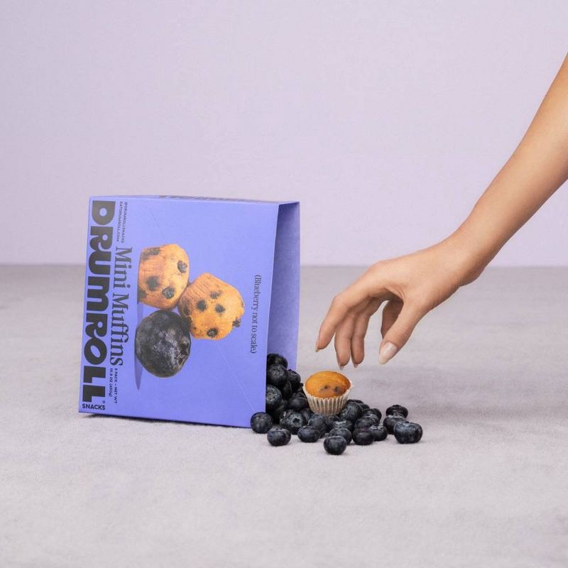 slide 4 of 5, Drumroll Snacks Blueberry Mini Muffins - 2.6oz, 2.6 oz