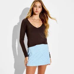 Women's Mini ButterBliss Skort - Wild Fable™ Light Blue Polka Dots L