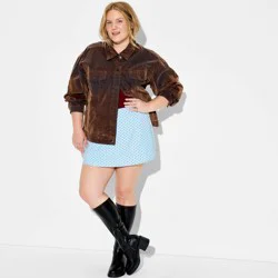 Women's Mini ButterBliss Skort - Wild Fable™ Light Blue Polka Dots XXL