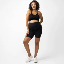 Ingrid & Isabel Everyday Maternity Active Bike Shorts- Black XL