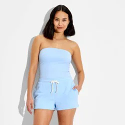 Women's Mid-Rise Fleece Pull-On Shorts - Wild Fable™ Blue XL