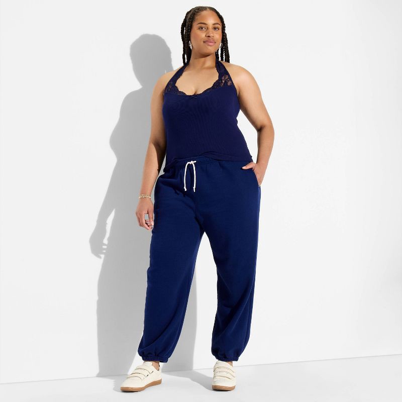 slide 1 of 3, Women's Mid-Rise Baggy Jogger Pants - Wild Fable™ Navy Blue XXL, 1 ct