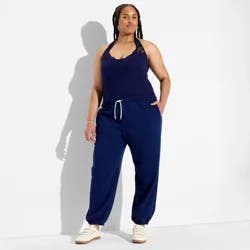 Women's Mid-Rise Baggy Jogger Pants - Wild Fable™ Navy Blue XXL