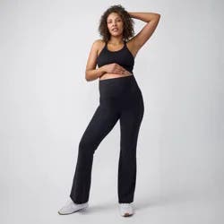 Ingrid & Isabel Everyday Maternity Fold Down Flare Leggings - Black XL