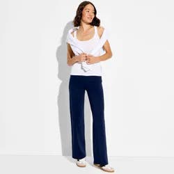 Women's Low-Rise Straight Leg Pull-On Pants - Wild Fable™ Navy Blue XS