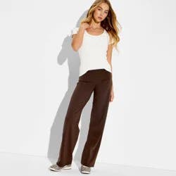 Women's Low-Rise Straight Leg Pull-On Pants - Wild Fable™ Brown S