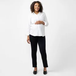 Ingrid & Isabel Everyday Maternity Ponte Pants - Black XXL