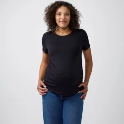 Ingrid & Isabel Everyday Maternity Short Sleeve Core Tee - Black L