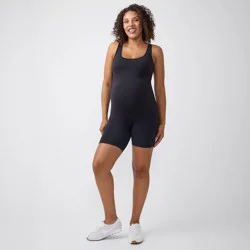 Ingrid & Isabel Everyday Maternity Shorts Unitard - Black M