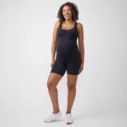 Ingrid & Isabel Everyday Maternity Shorts Unitard - Black XXL