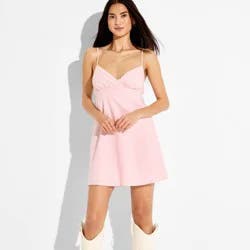 Women's Mini Embroidered Lace A-Line Dress - Wild Fable™ Light Pink S