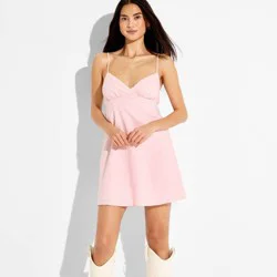 Women's Mini Embroidered Lace A-Line Dress - Wild Fable™ Light Pink L