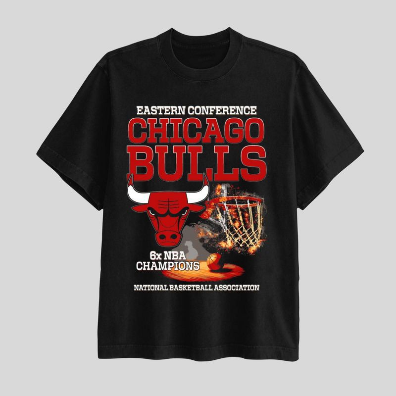 slide 1 of 3, Men's NBA Chicago Bulls Short Sleeve Graphic T-Shirt - Black XXL, 1 ct