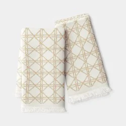 2pk Kitchen Towels Khaki Lattice - Threshold™
