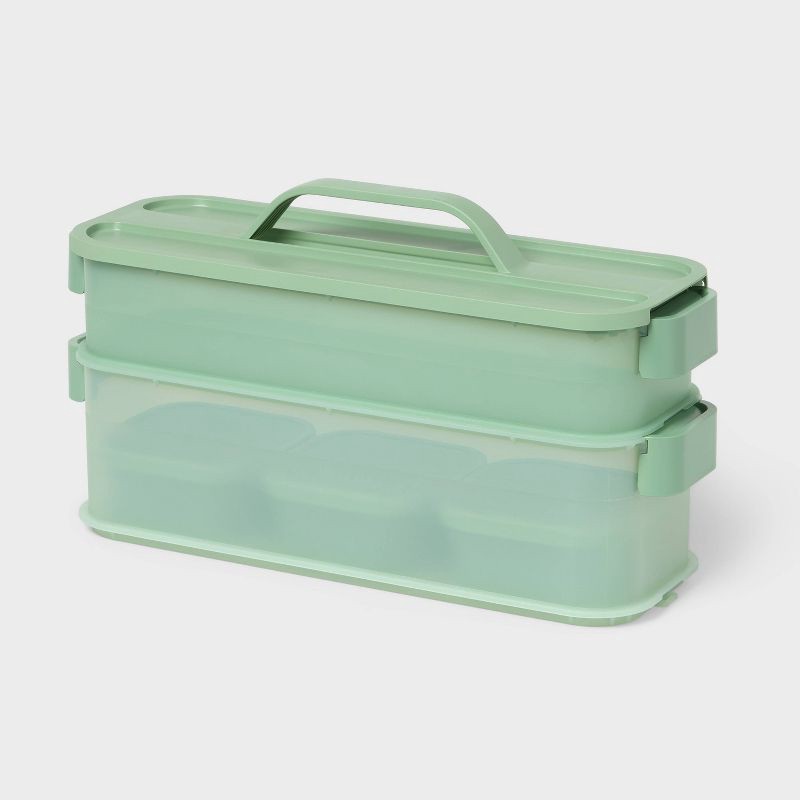 slide 1 of 4, 6pc Click in Place Slim Toolbox Starter Kit Green - Brightroom™, 6 ct