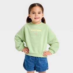 Grayson Mini Toddler Girls' Montauk French Terry Pullover Sweatshirt - Green 5T