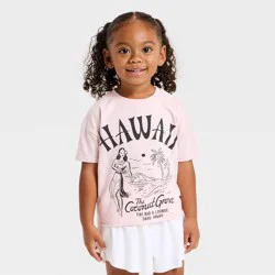 Grayson Mini Toddler Girls' Short Sleeve Hawaii Oversized T-Shirt - Pink 5T