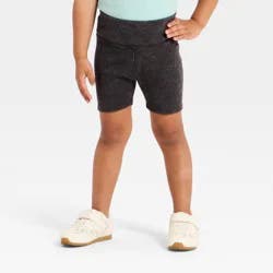 Grayson Mini Toddler Girls' Washed Ribbed Seamless Bike Shorts - Black 5T