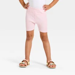 Grayson Mini Toddler Girls' Washed Ribbed Seamless Bike Shorts - Pink 12M